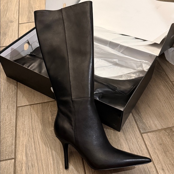 Nine West Gerty black leather Knee High Boots